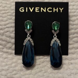 Givenchy Emerald and Sapphire Crystal Earrings